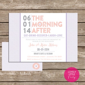 The Morning After Post Wedding Breakfast/Brunch Invitation  -  Lovely Little Party