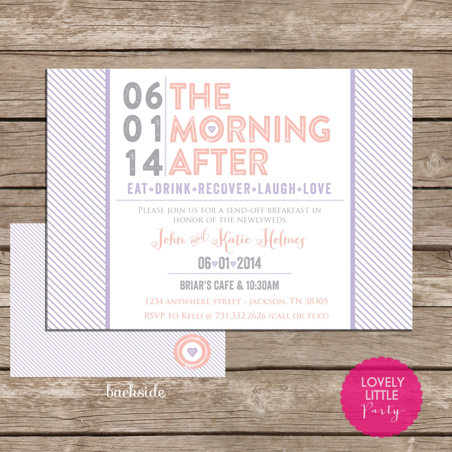 The Morning After Post Wedding Breakfast/Brunch Invitation - Lovely Little  Party, image size:1500x1500