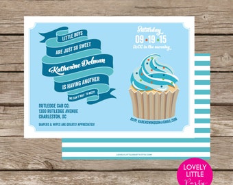 Invitación imprimible 2nd BABY BOY Shower/Sprinkle- Pequeña fiesta encantadora