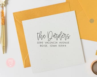 May include: A white return address label with black text. The text reads "the Darders, 3290 Valencia Avenue, Boise, Iowa 51544".