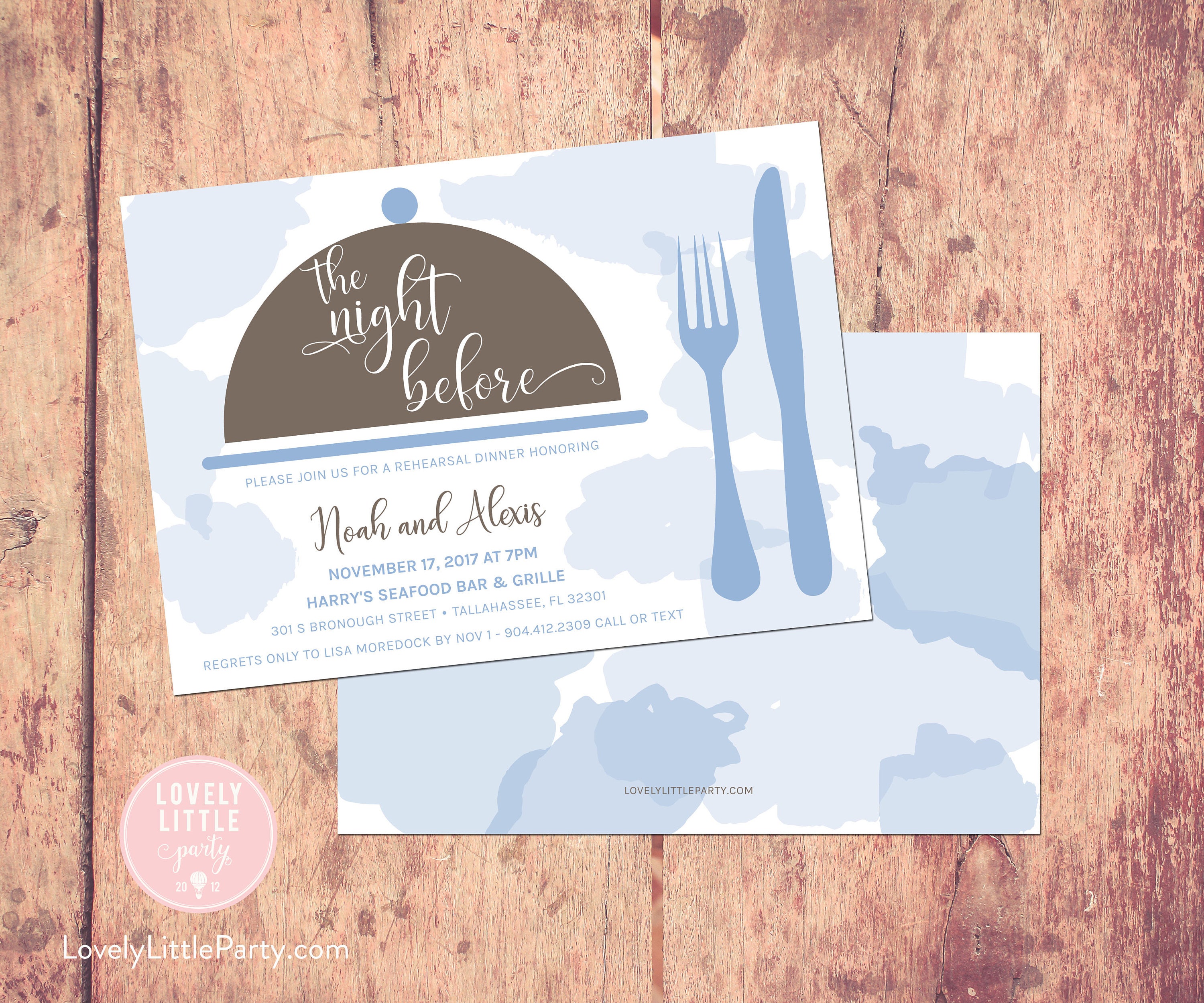 The Night Before Rehearsal Dinner Invitation, Fun Rehearsal, Plate