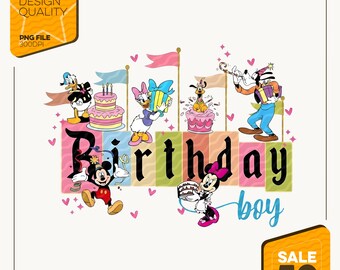 Personalized Disney Birthday PNG | Mickey Birthday Design | Disney Birthday Girl | Birthday Squad | Disney Best Birthday Ever Party Tee