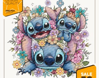 Diseño PNG de bordado floral / Personajes galácticos para sublimación (descarga digital)