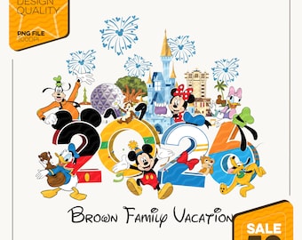Viaggio Disney personalizzato 2026 PNG / Download digitale coordinato per gruppo vacanze in famiglia / Testo personalizzato Disney Squad PNG
