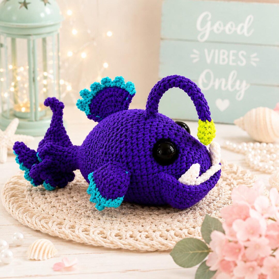 Angler Fish Crochet Pattern PDF, Deep Sea Amigurumi Plush Tutorial ...