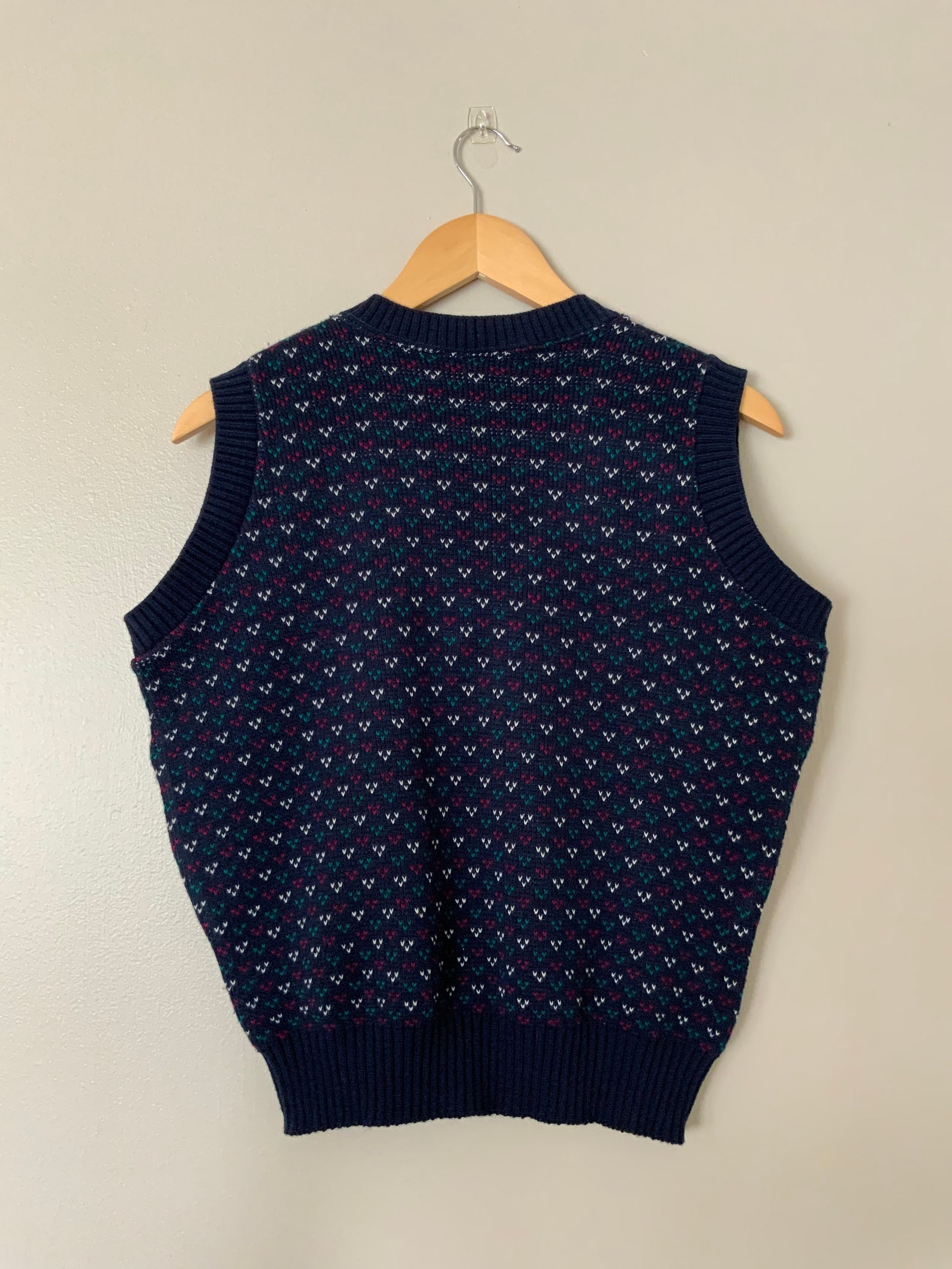 Vintage Navy Blue Sweater Vest | Etsy