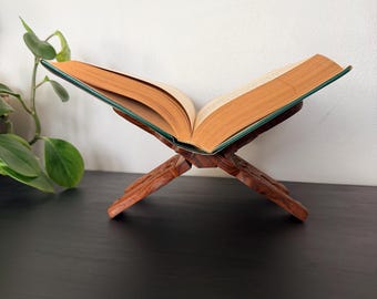 Vintage Wooden Cook Book Prop Boho Folding Carved Wood Book Stand