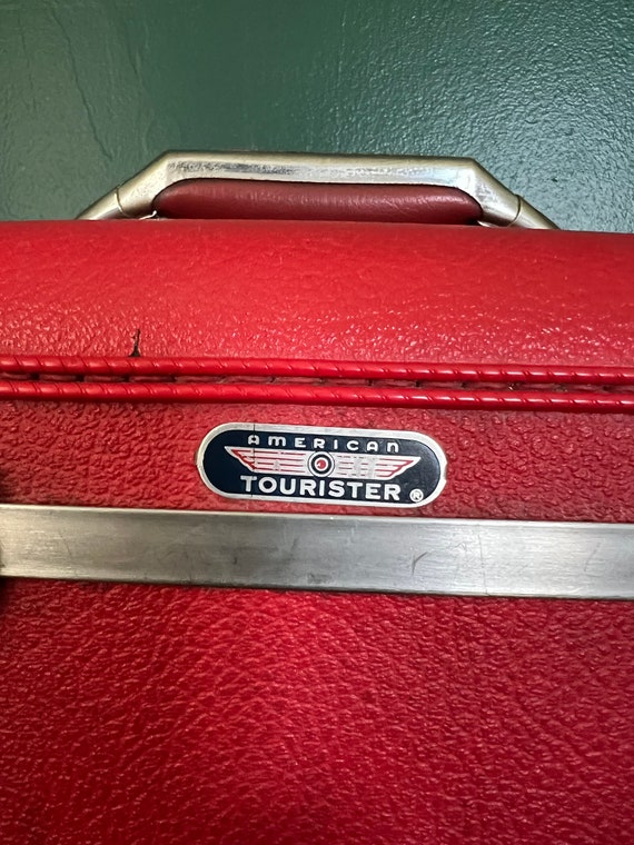 Vintage American Tourister Tiara Train Case Red R… - image 3