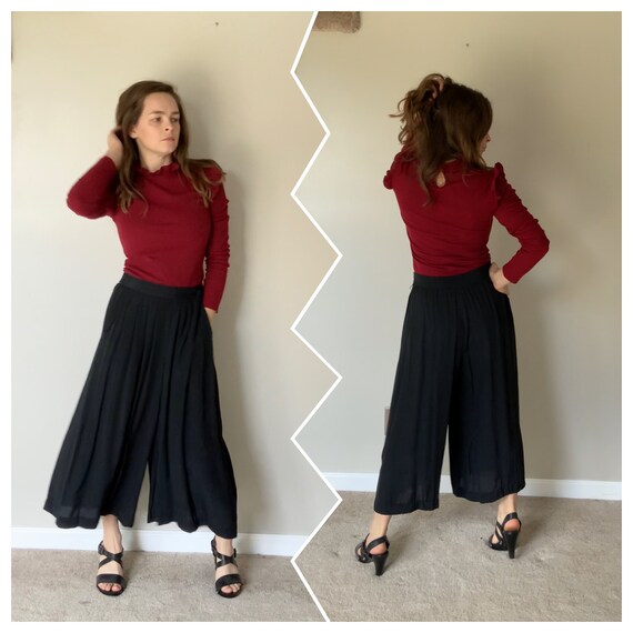 1980’s Gauchos Vintage 80’s Chaus Black Dressy Pan