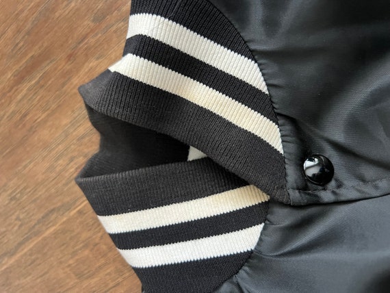 Vintage Levi’s Satin Jacket Black and White Emplo… - image 7
