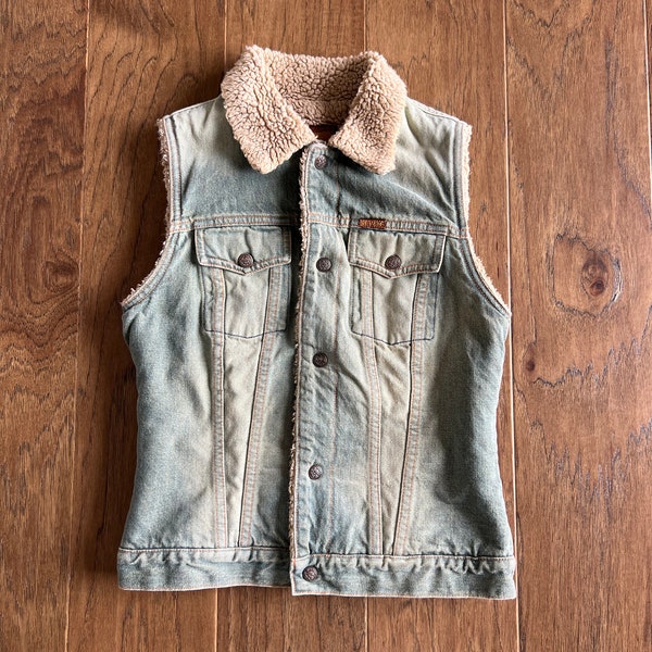 Vintage Y2K Sherpa Denim Vest