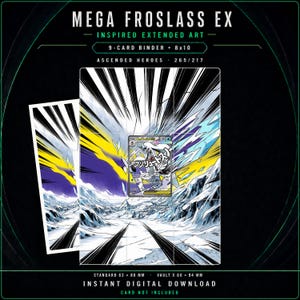 Mega Froslass ex 265/217 Ascended Heroes Arte Estendida | Pasta de Exibição com 9 Bolsos | Download Digital