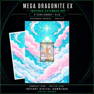 Mega Dragonite ex 290/217 Ascended Heroes Extended Art | 9-Pocket Binder Display | Digital Download