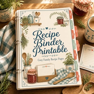 Cozy Family Rezept Ordner zum Ausdrucken (PDF Download)
