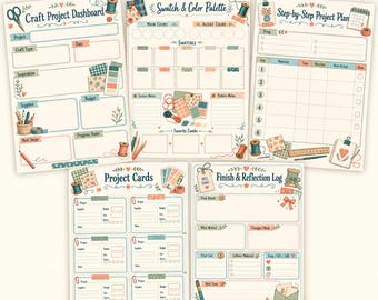 Hobbyplanner printable, DIY projectorganizer PDF, projecttracker digitale download