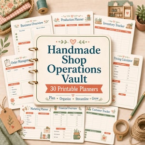 Handmade Shop Operations Vault Bundle: 30 Printable Planners for Makers, Markets and Wholesale