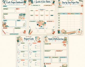 Hobbyplanner printable, DIY projectorganizer PDF, projecttracker digitale download