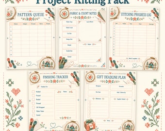 Kruissteek project voorbereidingspakket, organizer, planner (digitale download)