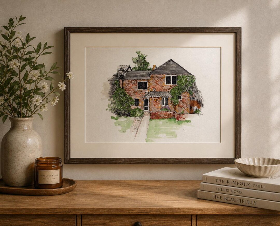 Custom Home Portrait Sketch | Hand Drawn House Illustration, Keepsake ...