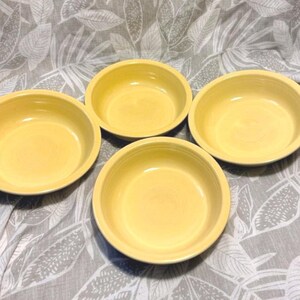 Juego de 4 cuencos para cereales Fiesta Yellow de Homer Laughlin USA, color amarillo vintage.