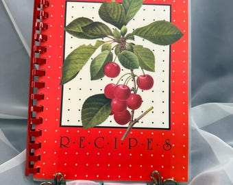 Recipe Keeper Cherry Cover Blank Recipe Book Divided Sections 1980