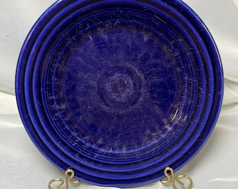 Plato de almuerzo Fiesta azul cobalto de 9 pulgadas, Homer Laughlin, sin plomo, fabricado en EE. UU.