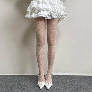 Polka Dot Sheer Tights Women French Vintage Dot Stockings Coquette Aesthetic Tights Dark Academia Balletcore Gift for Her