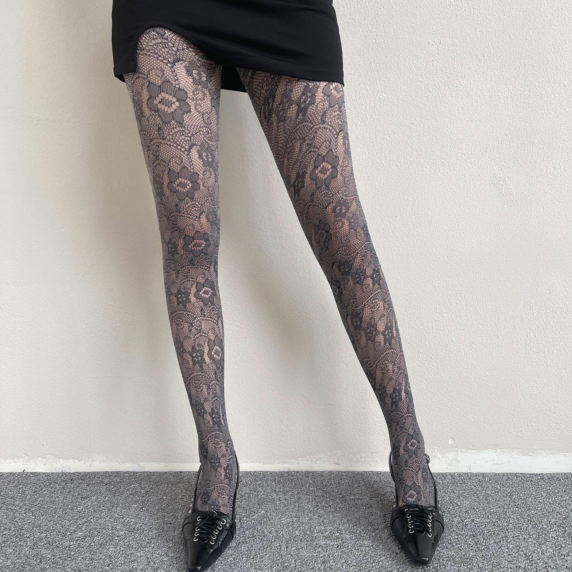 Floral lace tights - Etsy 日本