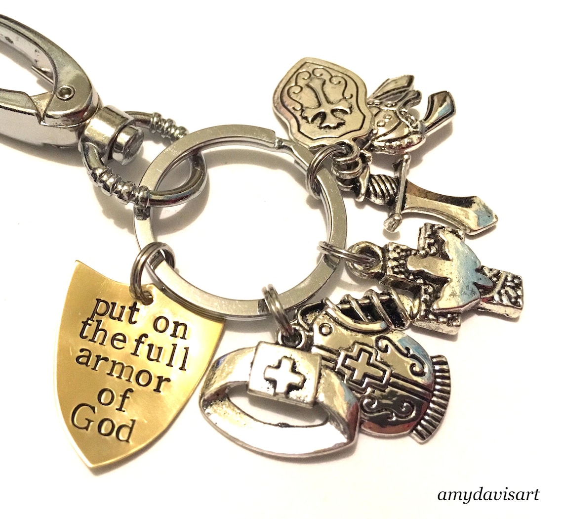 Armor Of God Keychain Christian Keychain Ephesians 6 Purse Etsy