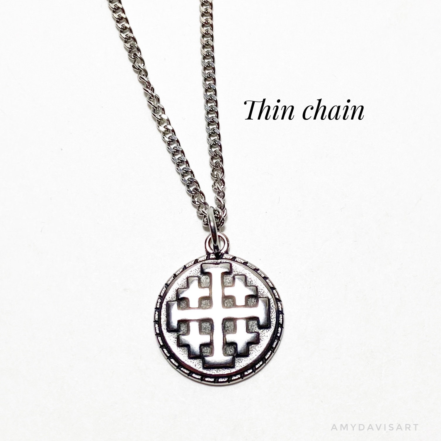 Jerusalem Cross Necklace for Men Christian Jewelry Stainless Etsy