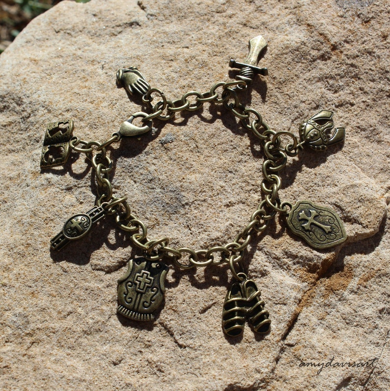 Full Armor of God Charm Bracelet Christian Jewelry Ephesians Etsy