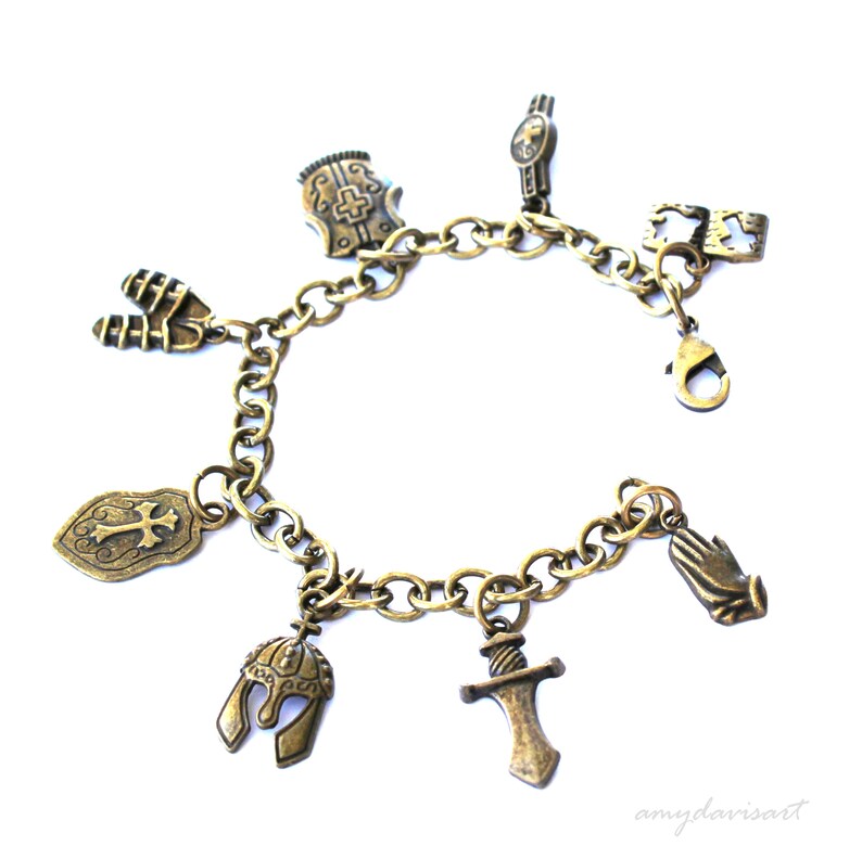 Full Armor of God Charm Bracelet Christian Jewelry Ephesians Etsy