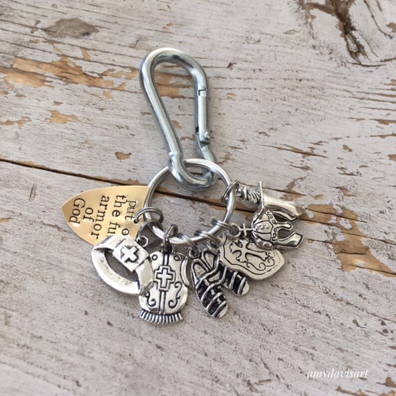 Put On The Full Armor Of God Keychain Christian Keychain Etsy