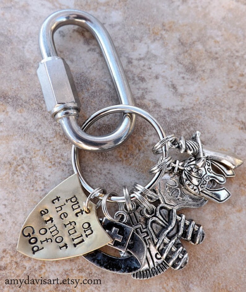 Put On The Full Armor Of God Keychain Christian Keychain Etsy