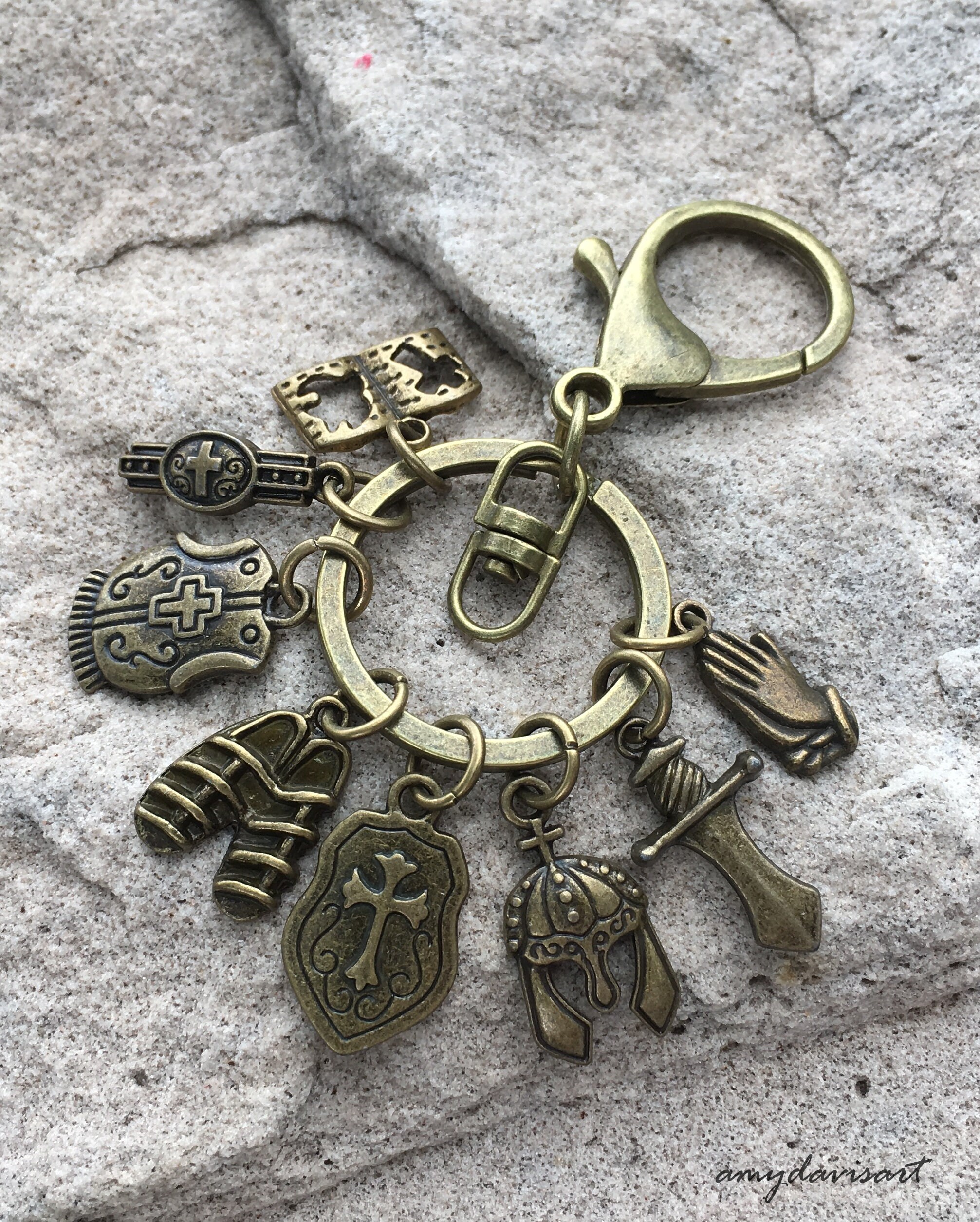 Armor of God Keychain or Purse Charm Christian Gift Etsy