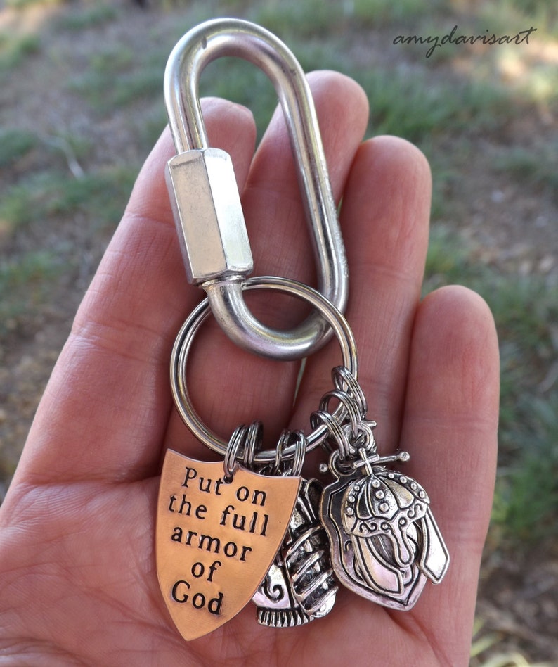 Put On The Full Armor Of God Keychain Christian Keychain Etsy