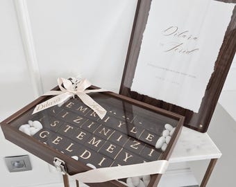 Allahin Emri Ile Kizinizi Istemeye Geldik Chocolade - Kiz Isteme Cikolatasi - Chocolade Kiz İsteme Söz Nişan Engagement Box Hout glas