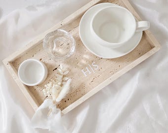 Damat Kahvesi Brautpaar-Kaffeebecher-Set aus Marmor, personalisiert | Ringablage & Kaffeetablett
