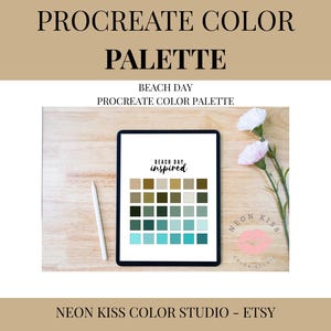 Beach Day Color Palette for Procreate – 30 Tropical Coastal Swatches, Summer Sea Tones, Digital Download by Neon Kiss
