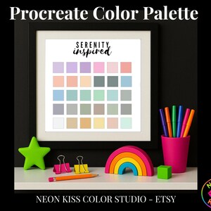 Procreate Color Palette Serenity calm relaxing chill vibes aesthetic Inspired Color Scheme Swatches Digital Art iPad Coloring Drawing