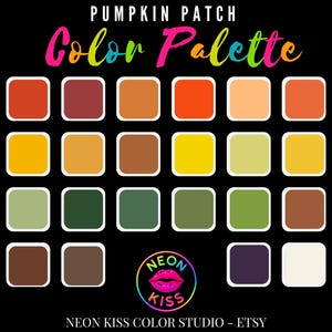 Procreate Color Palette  Pumpkin Patch fall autumn Inspired Color Scheme Swatches Digital Art iPad Coloring Drawing