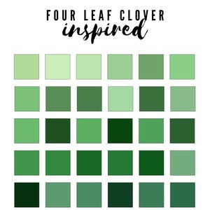 Procreate Color Palette Four Leaf Clover St Patrick&#39;s Day seasonal holiday Inspired Color Scheme Swatches Digital Art iPad Coloring Drawing