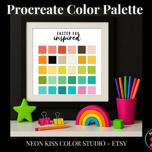 Procreate Color Palette Easter Egg Theme – 30 Bright Spring Colors for Digital Art, iPad Drawing, Pastel Procreate & Canva Swatches