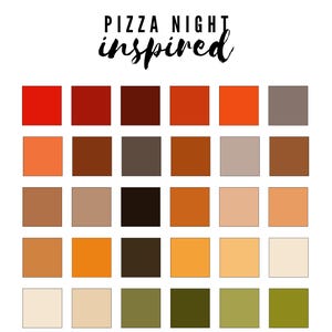 Procreate Color Palette Pizza Night food Italian Inspired Color Scheme Swatches Digital Art iPad Coloring Drawing
