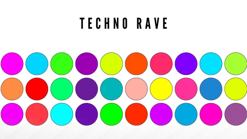 Procreate Color Palette Techno Rave Inspired Neon Colors Coloring ...