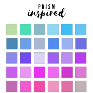 Procreate Color Palette Prism Light Effect Inspired Pastel Color Scheme Swatches Digital Art iPad Coloring Drawing