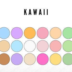 Procreate Color Palette Kawaii Japanese Pastel Sweet Girly Inspired Color Scheme Swatches Digital Art iPad Coloring Drawing