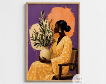 Modern Woman Portrait Poster, Abstract Female Wall Art, Artistic Figure Decor, P-142