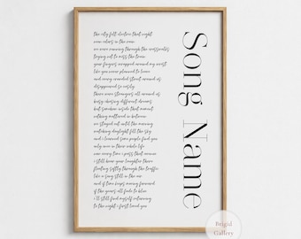 Personalized Song Lyrics Poster, Minimalist Lyric Wall Art, Romantic Typography Poster, P-145