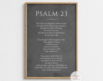 Psalm 23 Wall Art, Vintage Bible Verse Print, Christian Home Decor, P-151